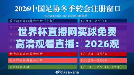 世界杯直播网买球免费高清观看直播：2026观赛新选择，这些渠道靠谱吗？